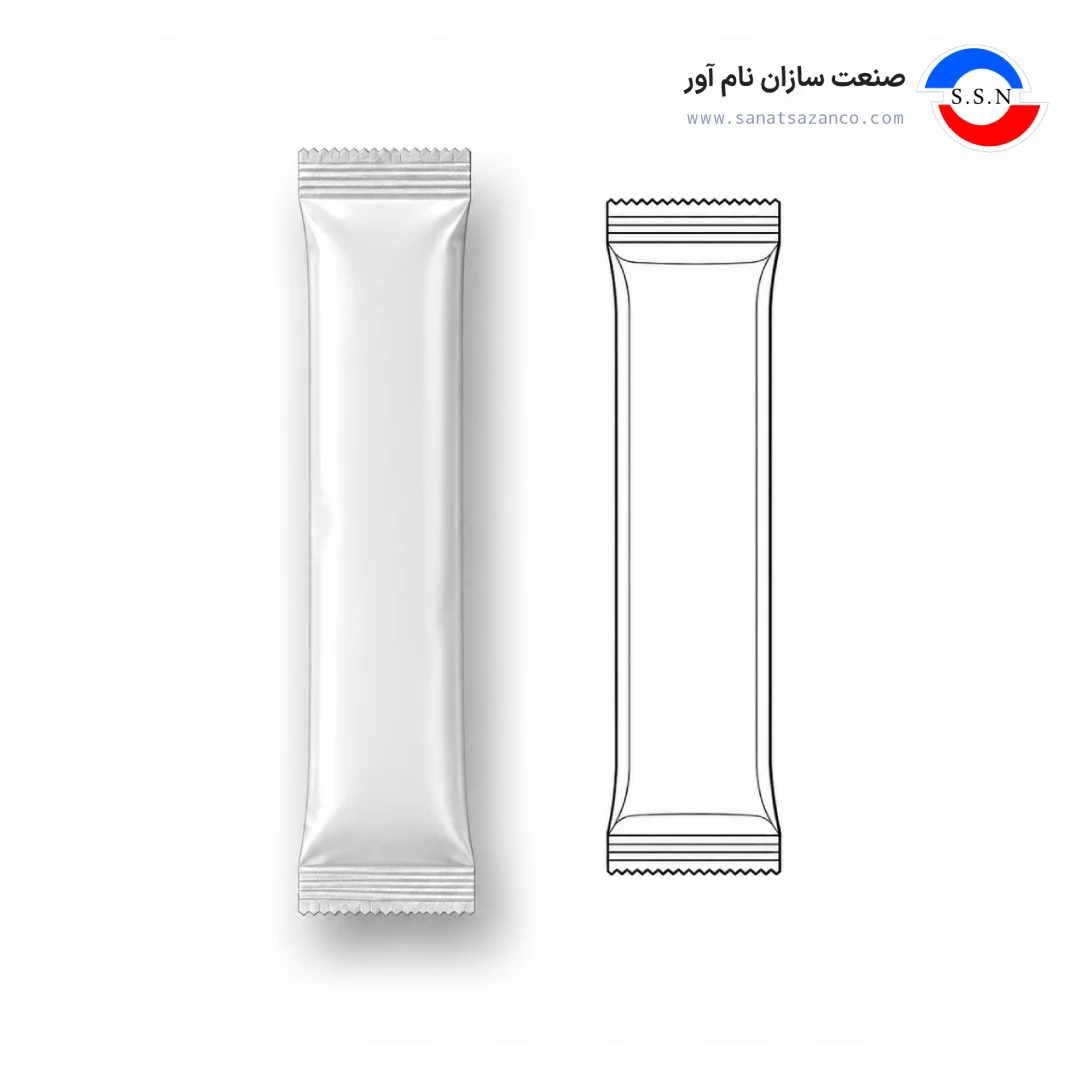 نمونه خروجی دستگاه بسته بندی ساشه پودری مدادی