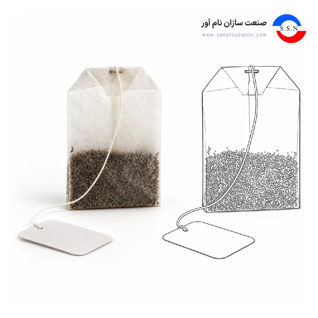 نمونه خروجی دستگاه بسته بندی تی بگ لیبل دار
