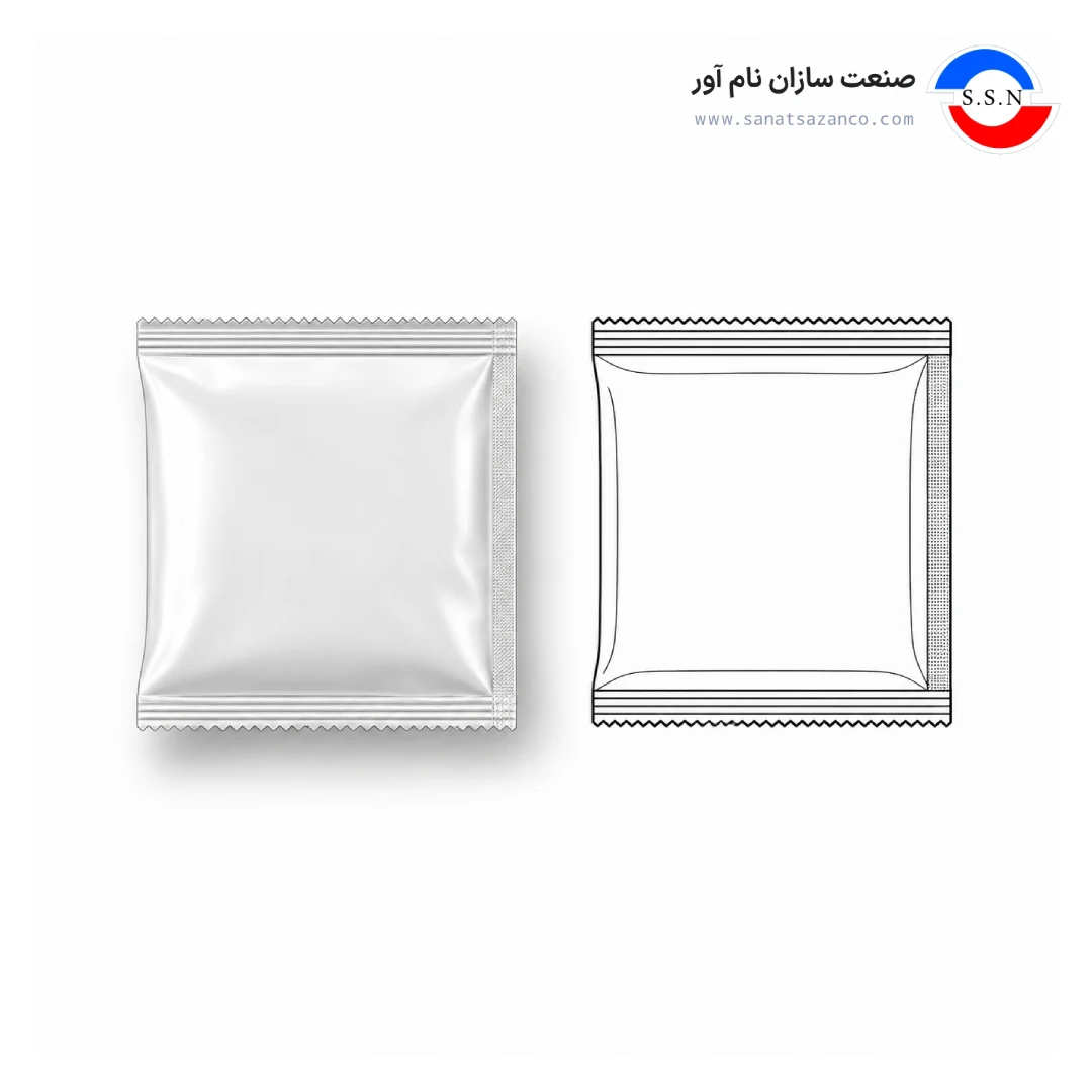 نمونه خروجی دستگاه بسته بندی ساشه مایعات سه طرف دوخت