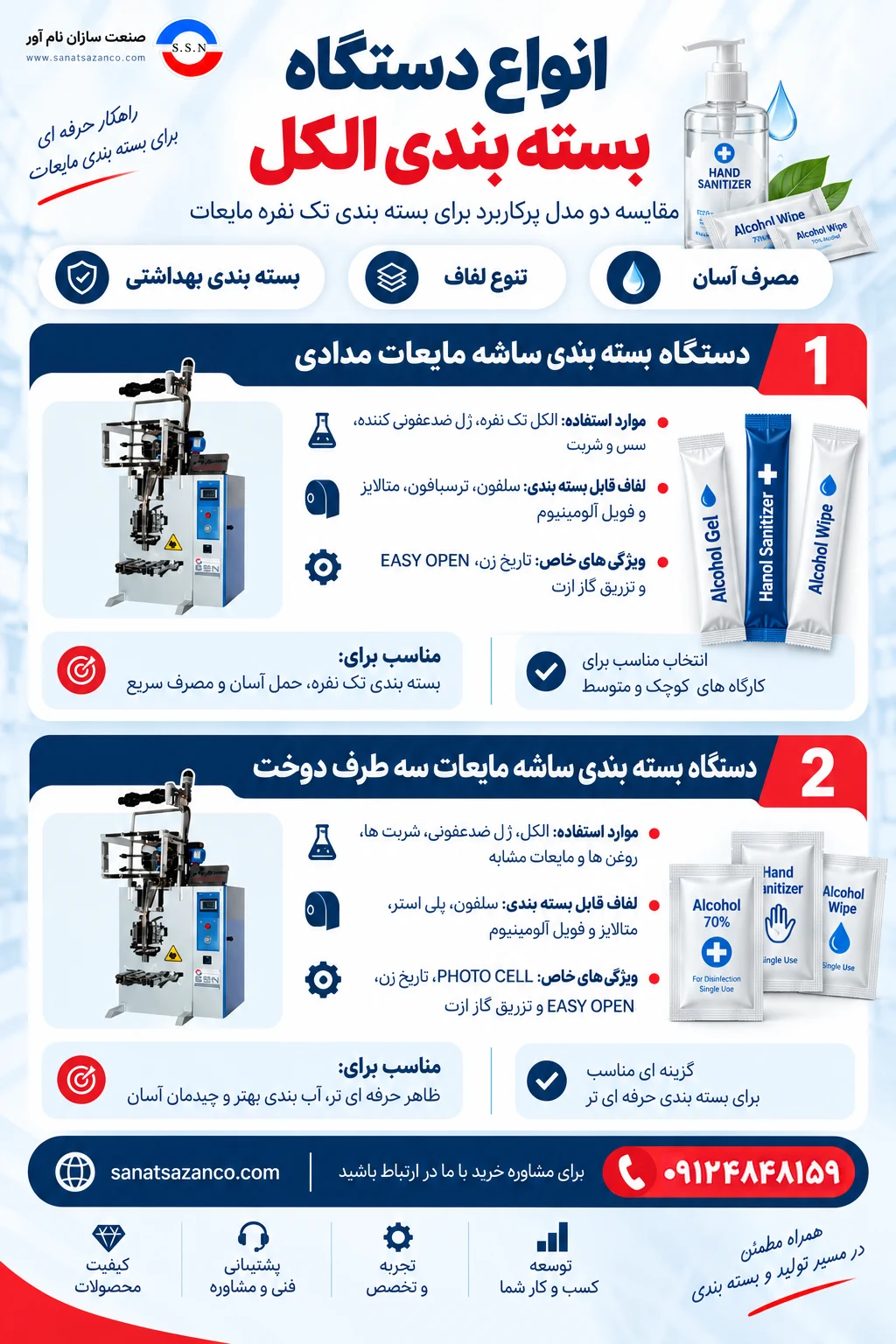 دستگاه بسته بندی الکل